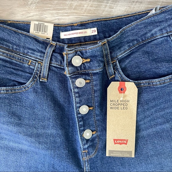 Levi’s Mile High Cropped Wide Leg Jean Button Fly - Picture 9 of 14